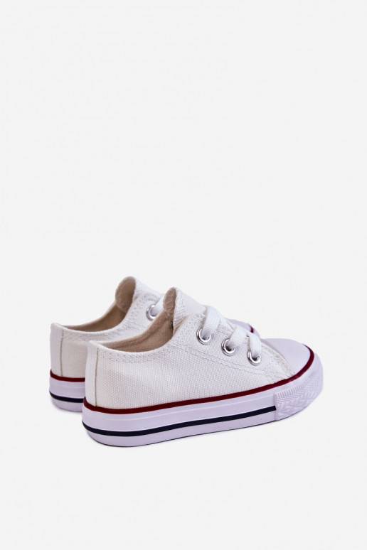 Klasikiniai vaikiški sportiniai batai baltos spalvos