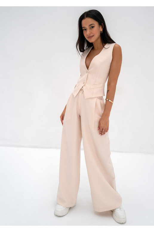 Mocca - kreminės spalvos liemenė