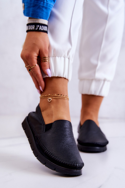 Įspiriamo modelio pusbačiai  03512-01 juodos spalvos