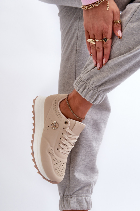Sneakers modelio batai   su platforma smėlio spalvos Rottiana