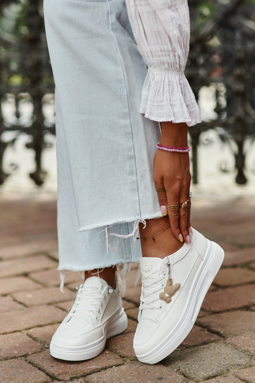 laisvalaikio batai sportiniai bateliai   su platforma su ornamentais baltos spalvos Vinceza 13613