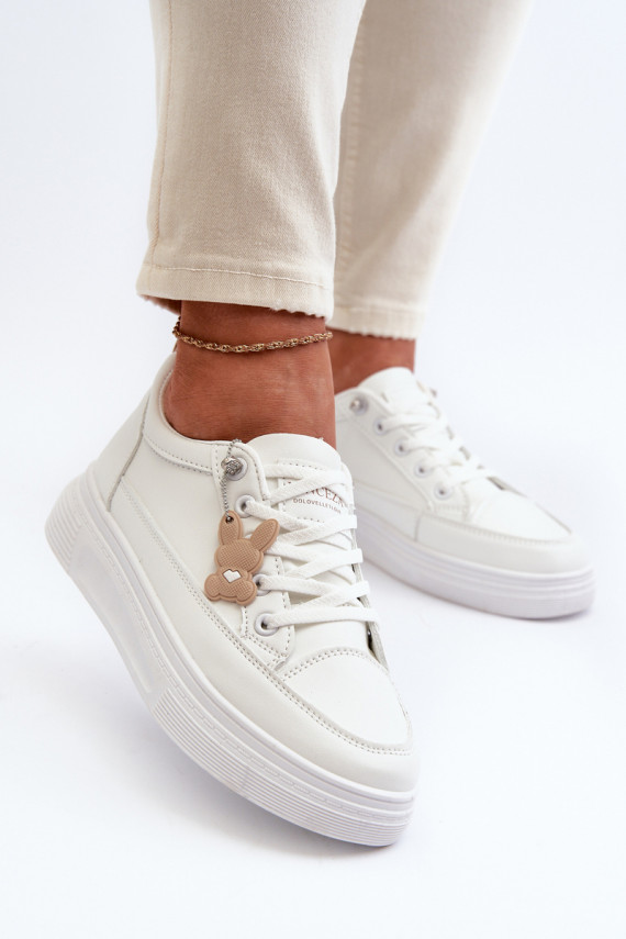 laisvalaikio batai sportiniai bateliai   su platforma su ornamentais baltos spalvos Vinceza 13613