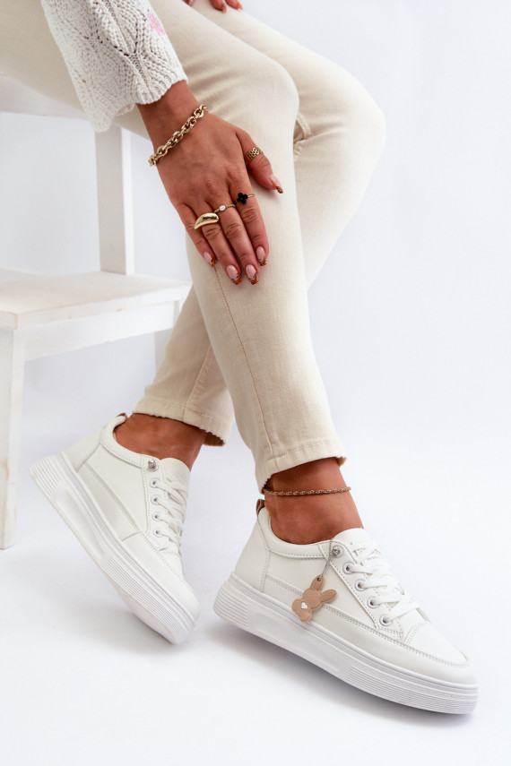 laisvalaikio batai sportiniai bateliai   su platforma su ornamentais baltos spalvos Vinceza 13613