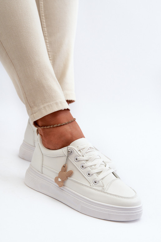 laisvalaikio batai sportiniai bateliai   su platforma su ornamentais baltos spalvos Vinceza 13613