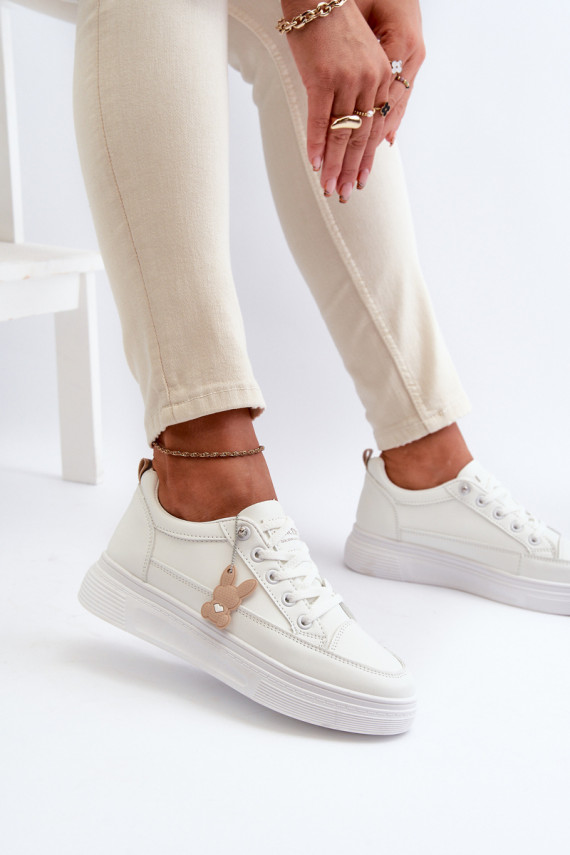 laisvalaikio batai sportiniai bateliai   su platforma su ornamentais baltos spalvos Vinceza 13613