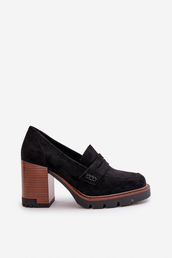 Moteriški aukštakulniai batai, pagaminti iš Eco odos Suede Black Vinceza