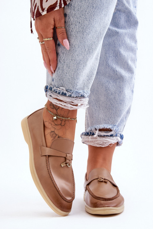 Klasikinio modelio moteriški mokasinai rudos spalvos Cortez