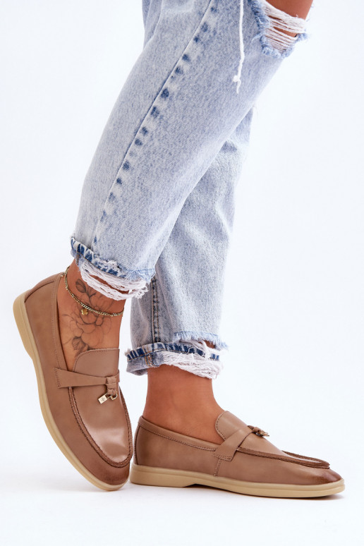 Klasikinio modelio moteriški mokasinai rudos spalvos Cortez