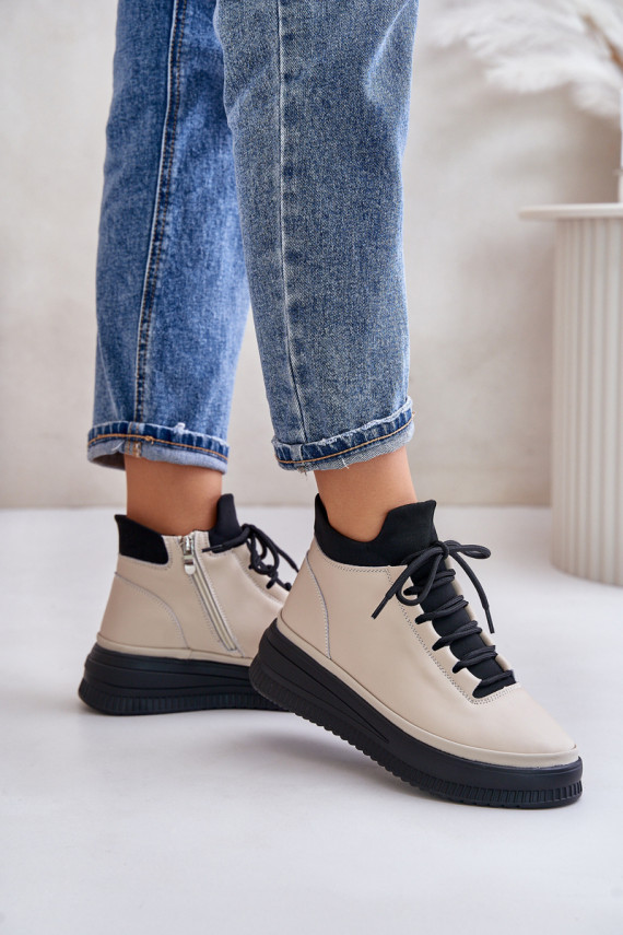 Lengva Oda sportiniai bateliai su platforma Artiker 55C0554 smėlio spalvos