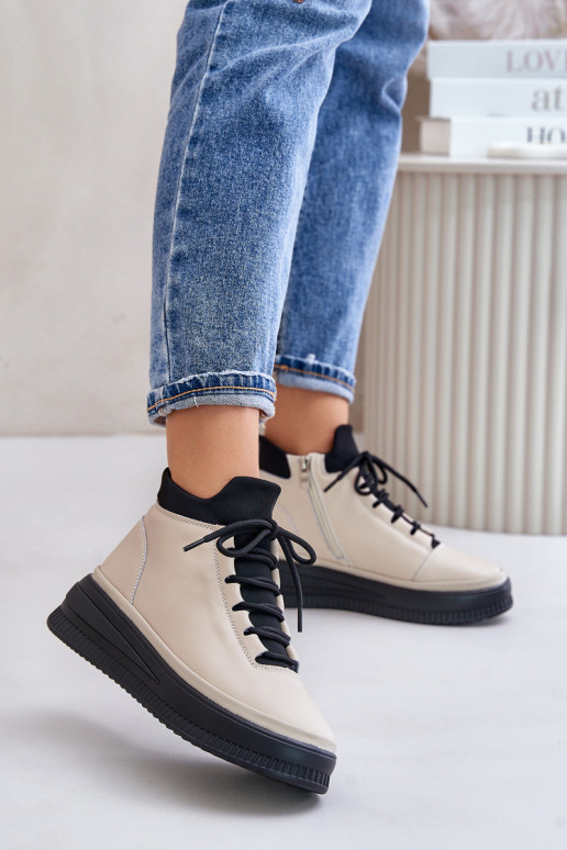 Lengva Oda sportiniai bateliai su platforma Artiker 55C0554 smėlio spalvos