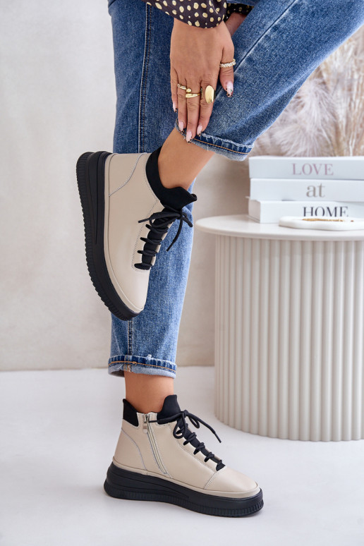 Lengva Oda sportiniai bateliai su platforma Artiker 55C0554 smėlio spalvos