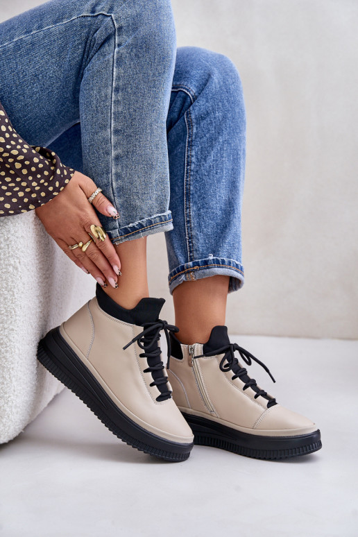 Lengva Oda sportiniai bateliai su platforma Artiker 55C0554 smėlio spalvos