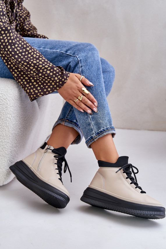 Lengva Oda sportiniai bateliai su platforma Artiker 55C0554 smėlio spalvos