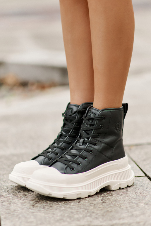 Oda pašiltinti laisvalaikio batai su platforma Big Star OO274A599 juodos spalvos