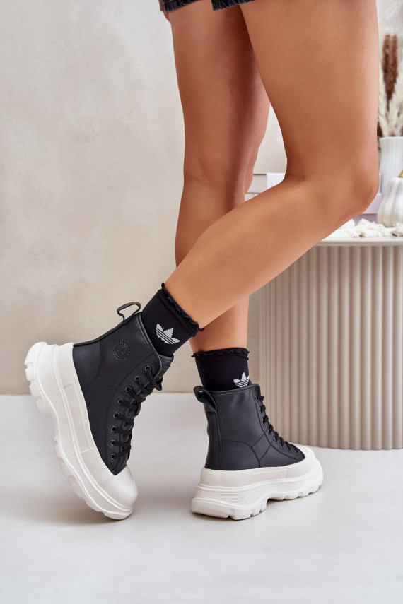 Oda pašiltinti laisvalaikio batai su platforma Big Star OO274A599 juodos spalvos