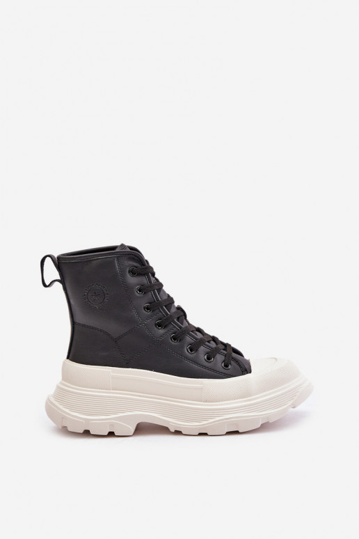 Oda pašiltinti laisvalaikio batai su platforma Big Star OO274A599 juodos spalvos