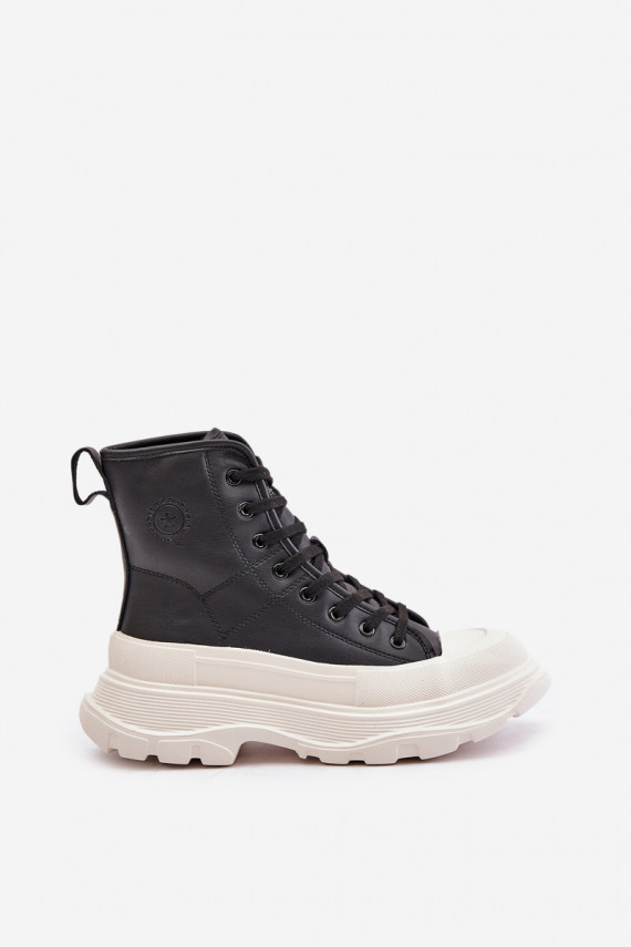 Oda pašiltinti laisvalaikio batai su platforma Big Star OO274A599 juodos spalvos