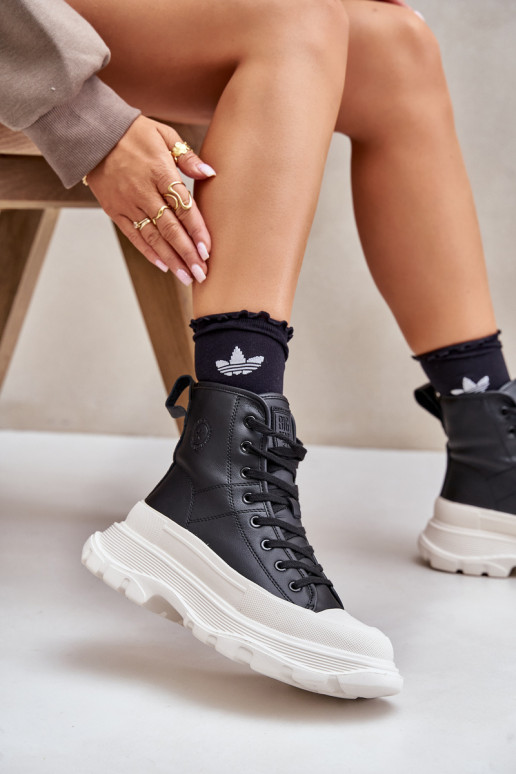 Oda pašiltinti laisvalaikio batai su platforma Big Star OO274A599 juodos spalvos