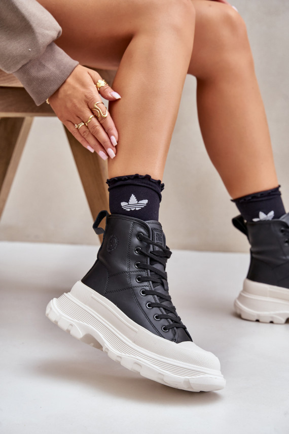 Oda pašiltinti laisvalaikio batai su platforma Big Star OO274A599 juodos spalvos