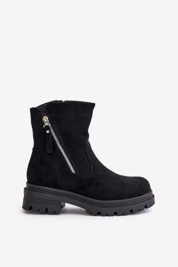 Aulinukai pašiltinti su plačiais kulniukais Z iš eko zomšosu juodos spalvos Reloma