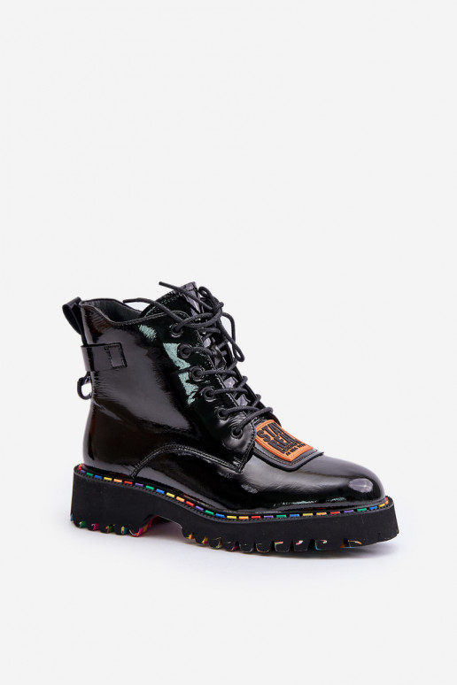 su lako efektu Aulinukai batai Moteriškos Į Pilį Oda Artiker 55C0517 juodos spalvos