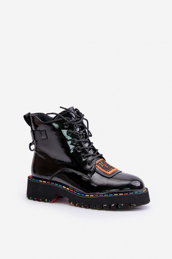 su lako efektu Aulinukai batai Moteriškos Į Pilį Oda Artiker 55C0517 juodos spalvos