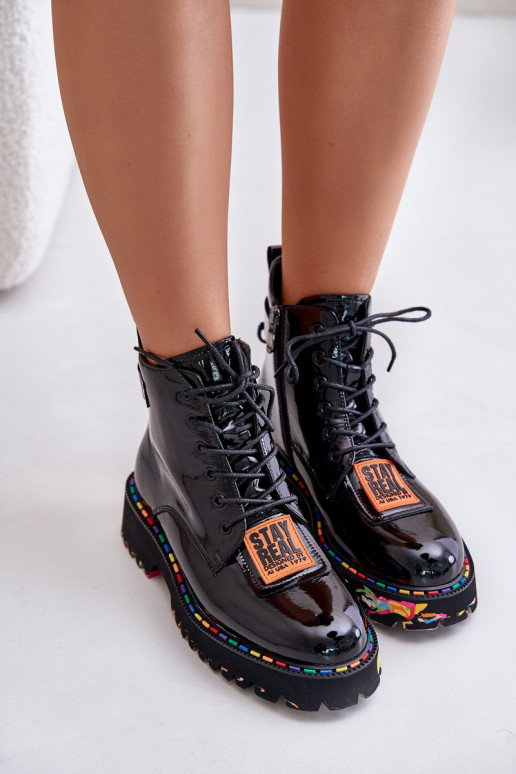 su lako efektu Aulinukai batai Moteriškos Į Pilį Oda Artiker 55C0517 juodos spalvos