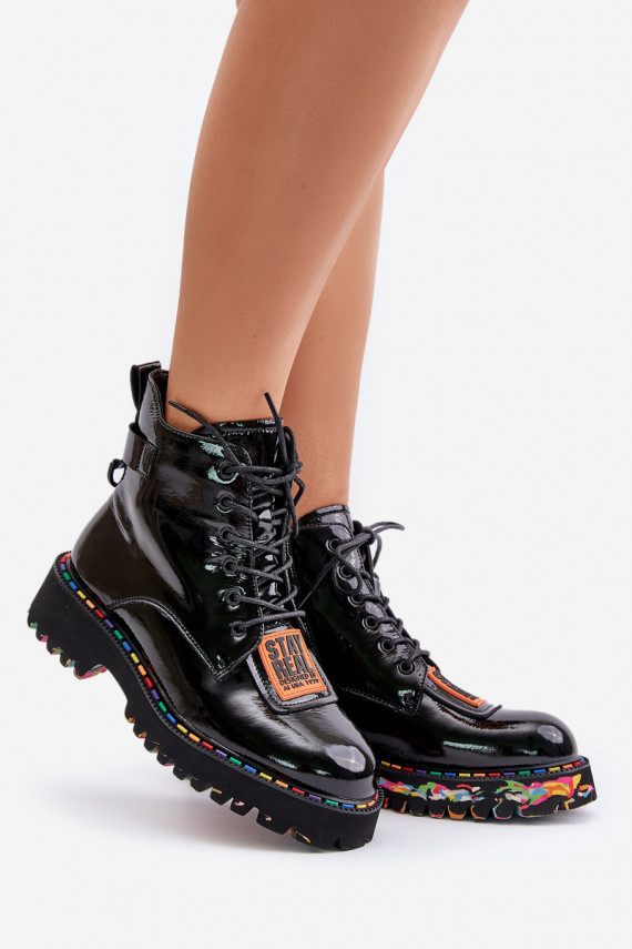 su lako efektu Aulinukai batai Moteriškos Į Pilį Oda Artiker 55C0517 juodos spalvos