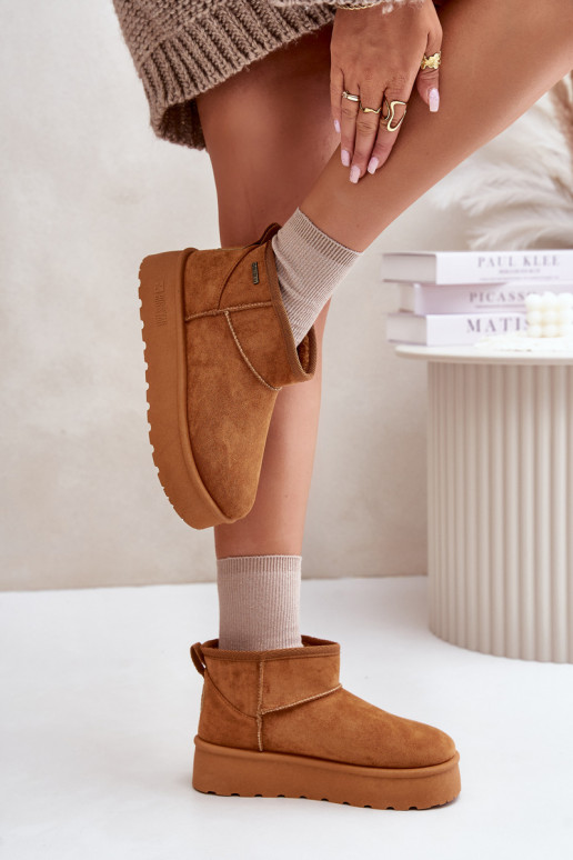 Žemas sniego batai su platforma Big Star OO274A098 Camel