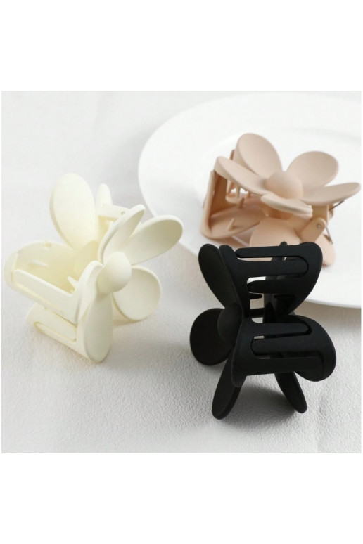 Juodas laukų segtukas Barrette Flower