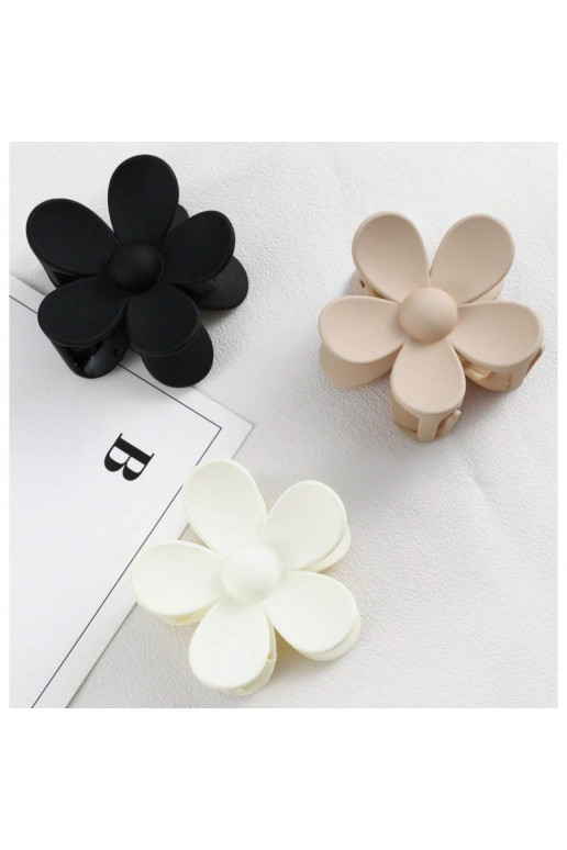Juodas laukų segtukas Barrette Flower