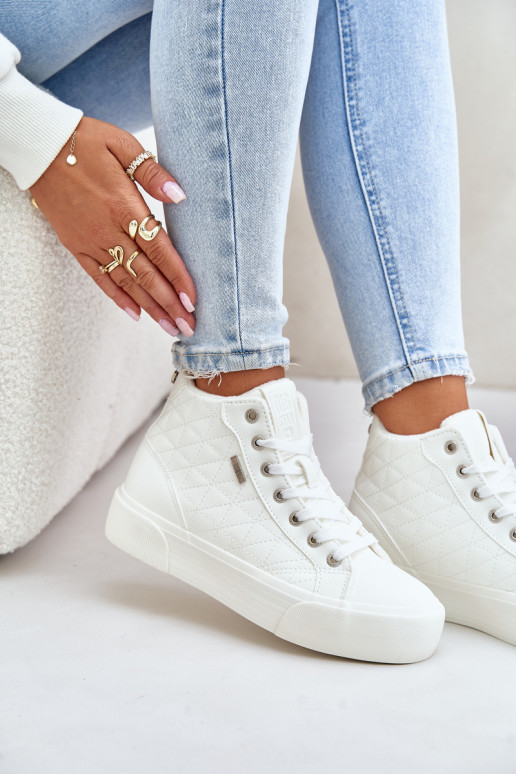 pašiltinti Laisvalaikio bateliai Z Przeszyciami Big Star OO274A479 baltos spalvos