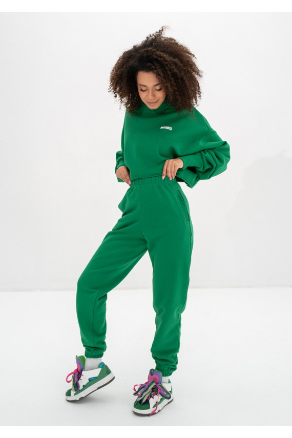 Shore Crop – Kelly green crop oversize megztinis