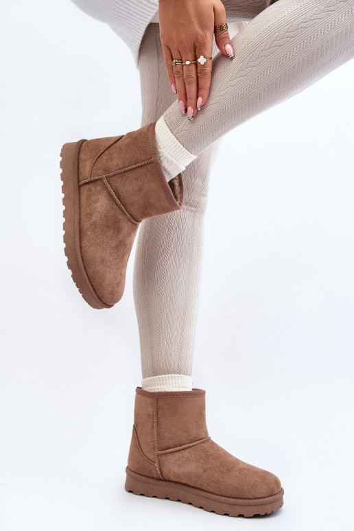 Šilti sniego batai su kailiuku viduje chaki spalvos Lizio