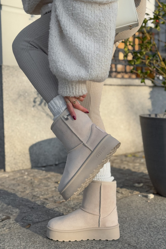 Aukštas sniego batai Moteriškos su platforma Big Star OO274897 dramblio kaulo spalvos