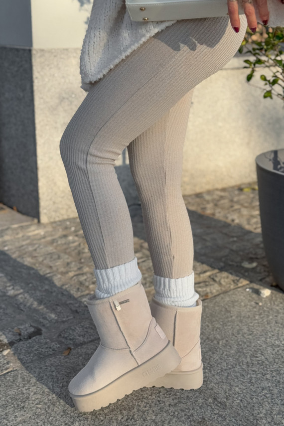 Aukštas sniego batai Moteriškos su platforma Big Star OO274897 dramblio kaulo spalvos