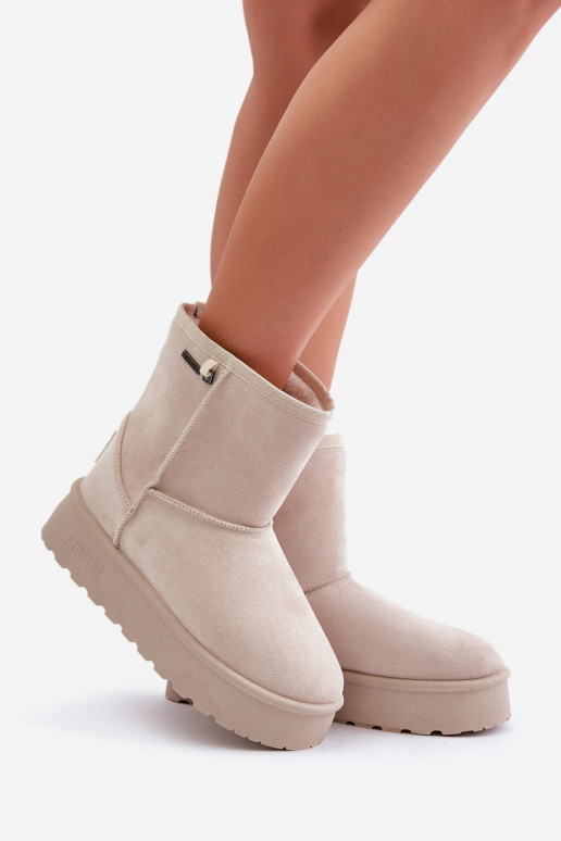 Aukštas sniego batai Moteriškos su platforma Big Star OO274897 dramblio kaulo spalvos