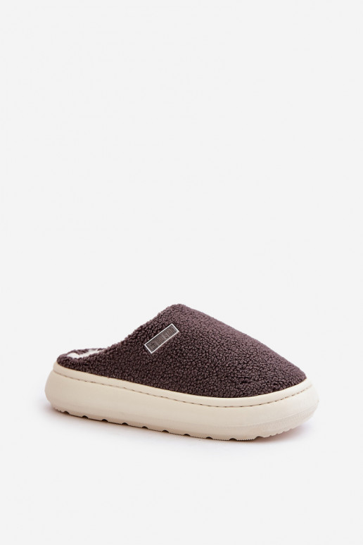 pašiltinti Šlepetės su masyviu padu Big Star MM274134 pilkos spalvos