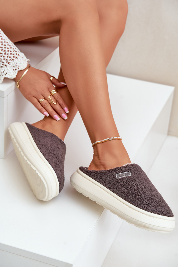 pašiltinti Šlepetės su masyviu padu Big Star MM274134 pilkos spalvos