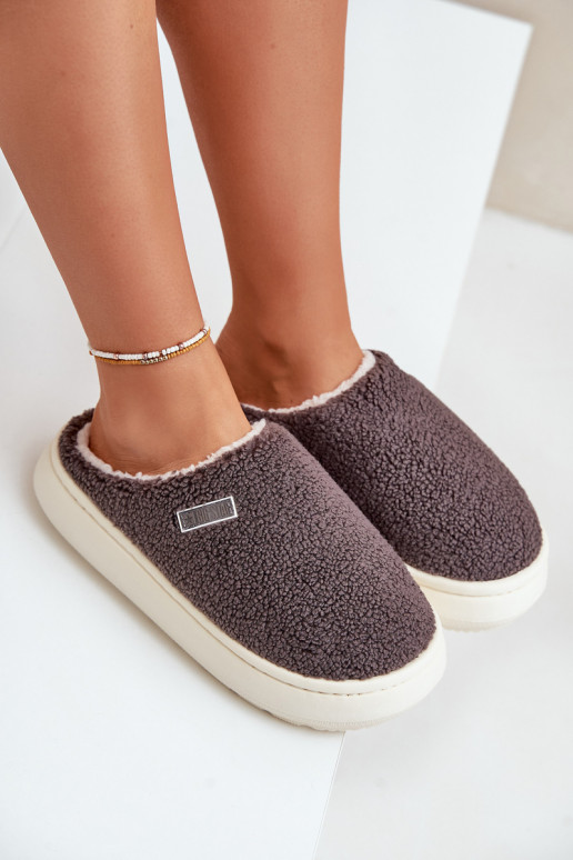 pašiltinti Šlepetės su masyviu padu Big Star MM274134 pilkos spalvos