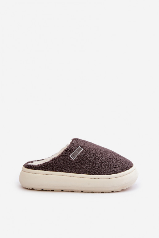 pašiltinti Šlepetės su masyviu padu Big Star MM274134 pilkos spalvos