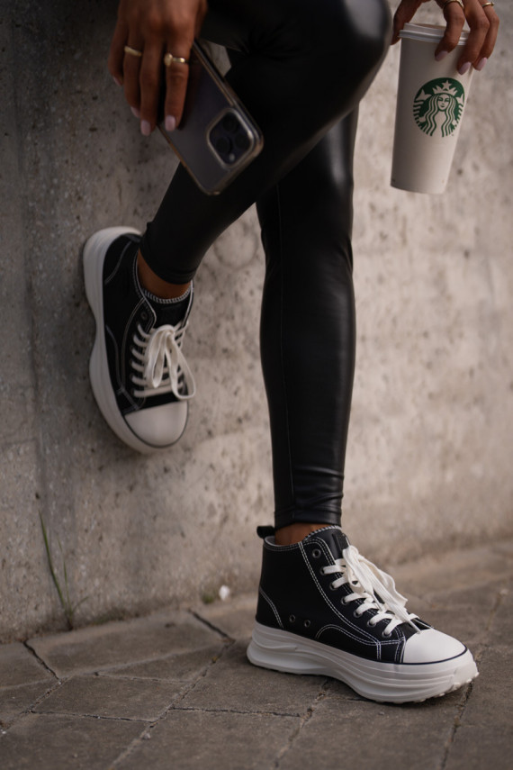 Laisvalaikio bateliai su platforma Eko Oda Big Star OO274063 juodos spalvos