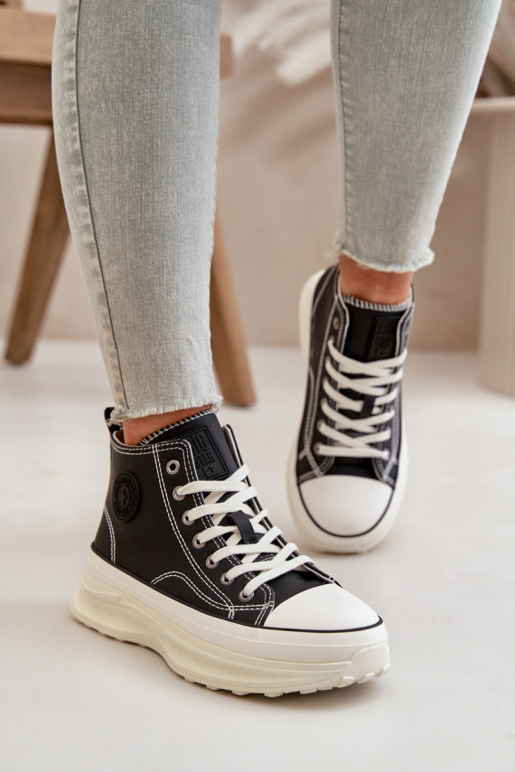 Moteriški sneakers batai su madingais masyviais padais rožinės spalvos