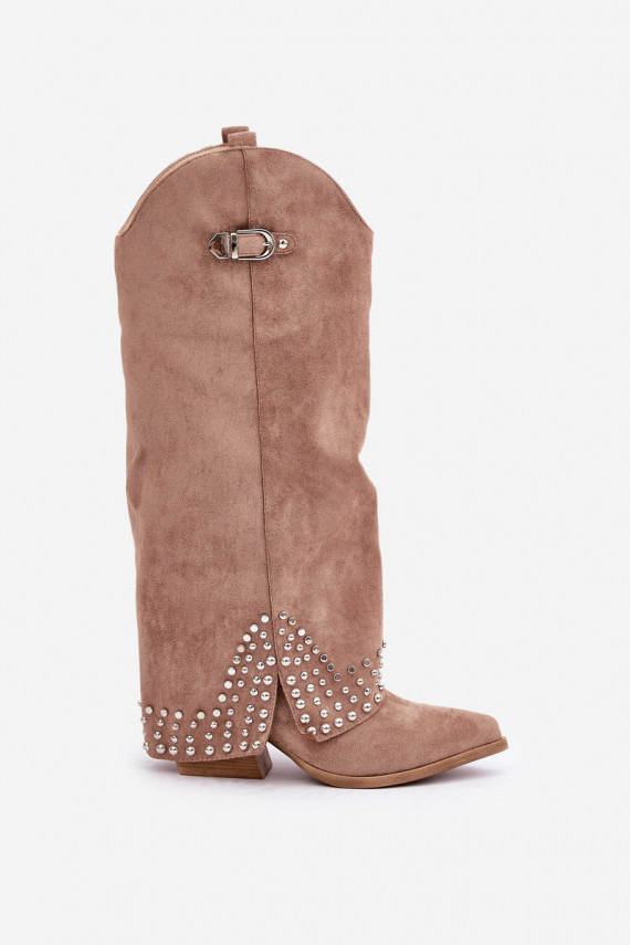 Ilgaauliai batai su kulniukais Iveliri smėlio spalvos