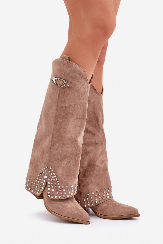 Ilgaauliai batai su kulniukais Iveliri smėlio spalvos