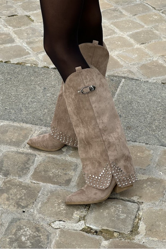 Ilgaauliai batai su kulniukais Iveliri smėlio spalvos