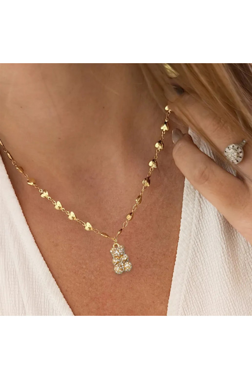 Kaklo papuošalas Teddy dengtas auksu