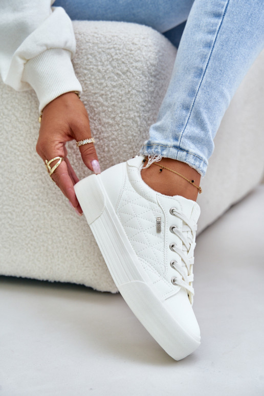 Laisvalaikio bateliai su platforma pašiltinti Big Star OO274A464 baltos spalvos