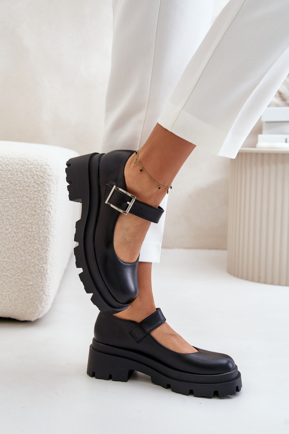 batai Moteriškos su sagtimis juodos spalvos Plikuria