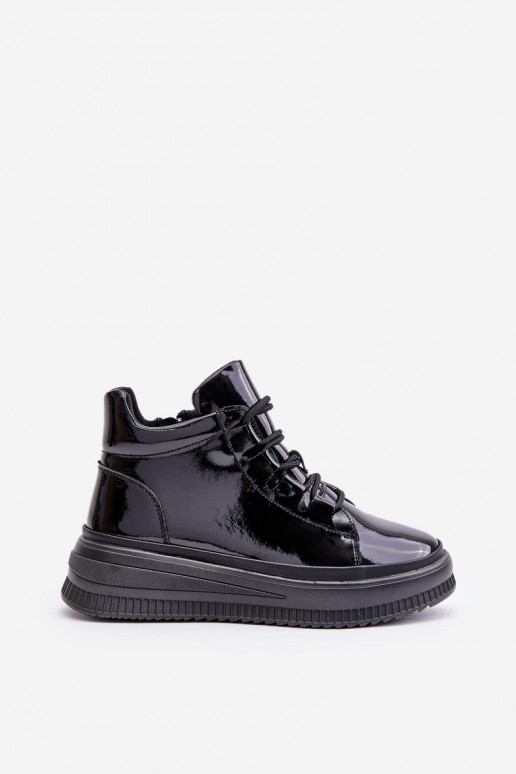 Lengva su lako efektu sportiniai bateliai su platforma natūralios odos Artiker 55C1049 juodos spalvos